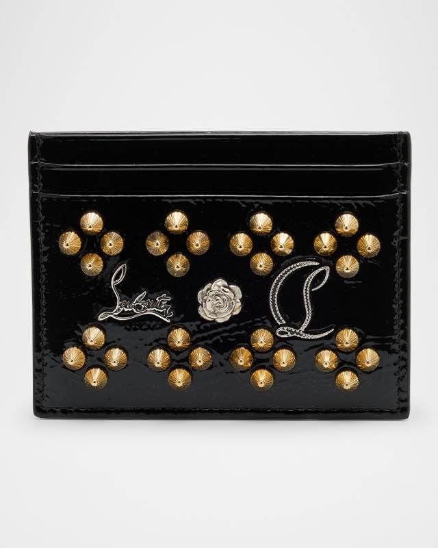 Kios Loubinthesky Spike Card Case in Patent Leather